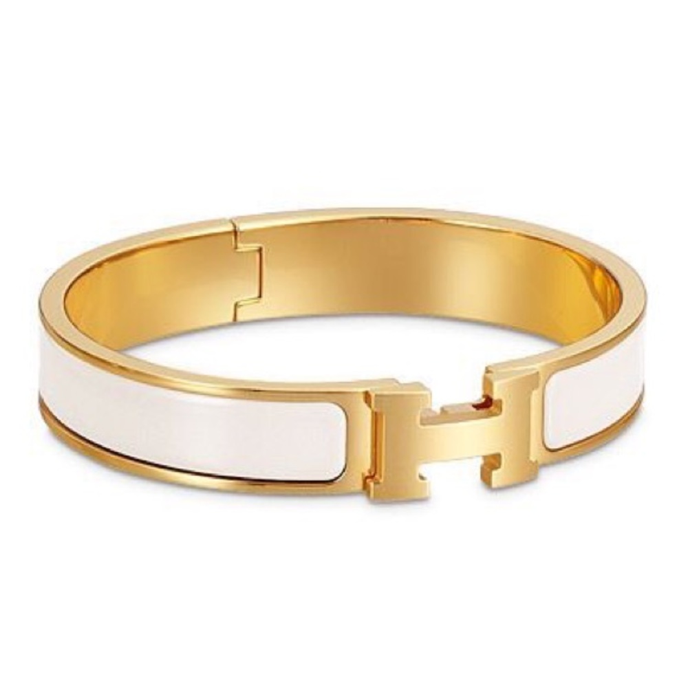 White Hermès H Bracelet PM